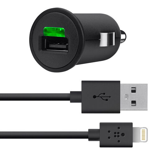 Car Charger + Lightning ChargeSync Cable for iPhone 5 (10 Watt/2.1 Amp)