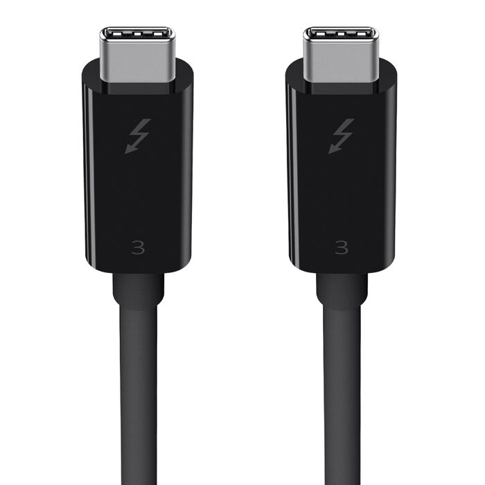 Thunderbolt™ 3 Cable (USB-C™ to USB-C) (100W) (6.5ft/2m), Black, hi-res