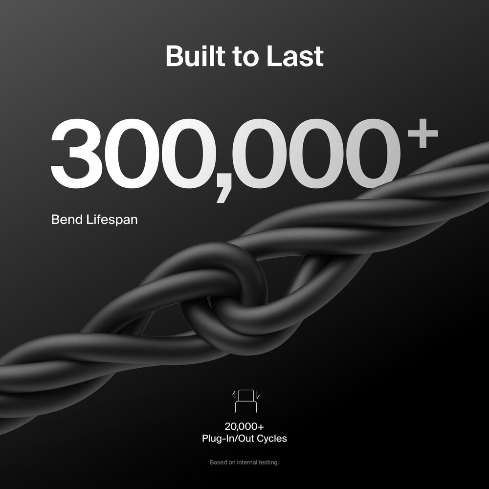 USB-A Cable with Lightning Connector, 6.6ft/2m, Black, Black, hi-res