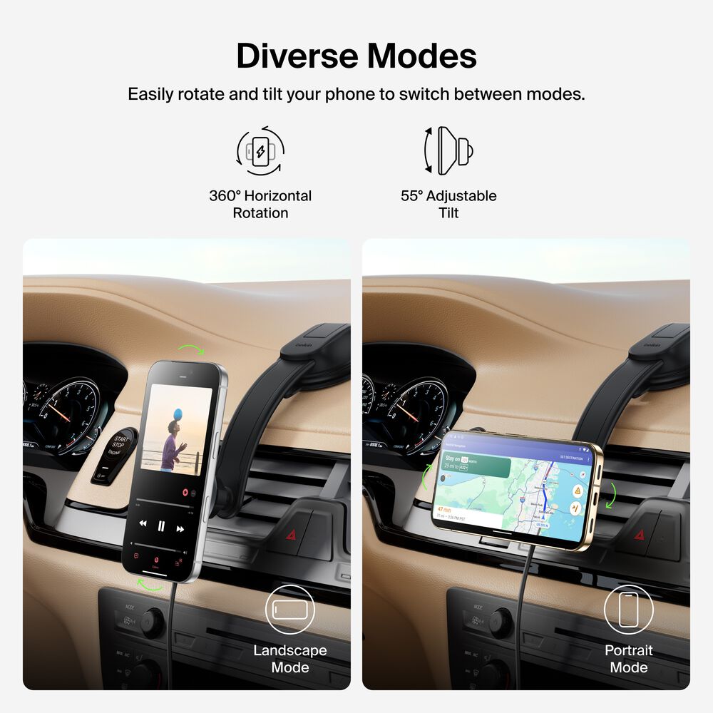 Magnetic Wireless Charging Car Dash Mount, , hi-res