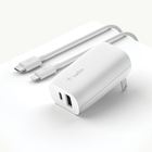 USB-C PD + USB-A Wall Charger 32W  + USB-C to Lightning Cable, White, hi-res
