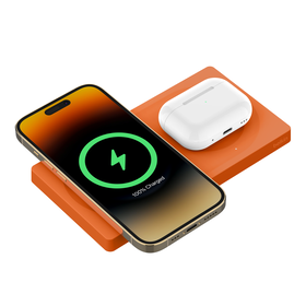 2-in-1 Wireless Charging Pad with Official MagSafe Charging 15W, Orange, hi-res