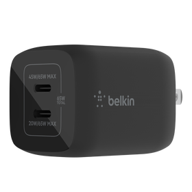 Cargador de pared doble USB-C GaN PPS de 65 W