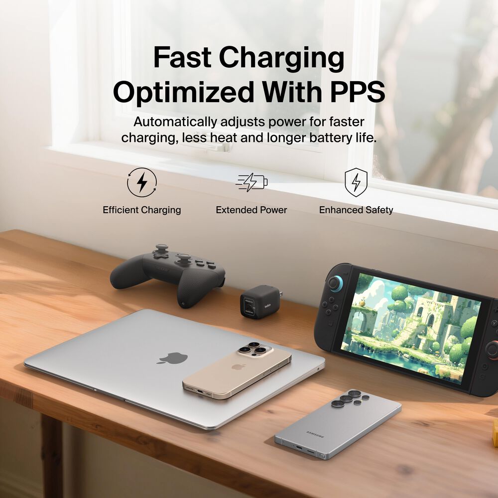 Dual USB-C Wall Charger 65W for Nintendo Switch 2, Black, hi-res