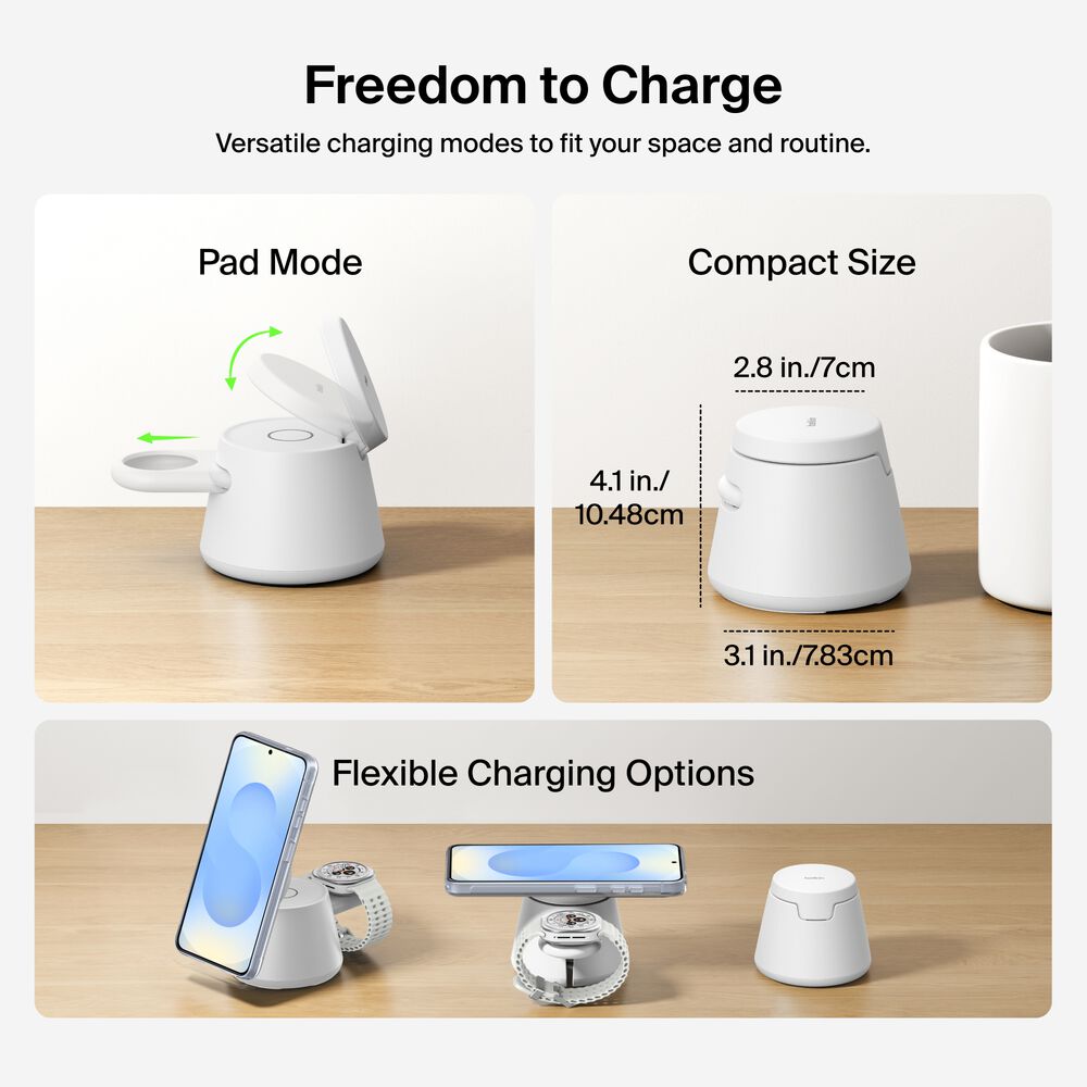 Modular Charging Dock with Qi2 25W, White, hi-res