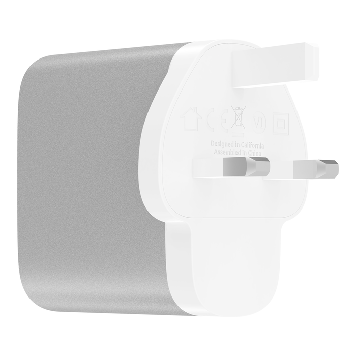 BOOST↑CHARGE™ 27W USB-C PD + 12W USB-A Wall Charger, Silver, hi-res