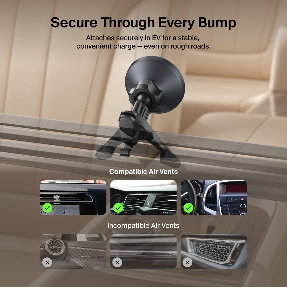 Magnetic Wireless Charging Car Vent Mount, , hi-res