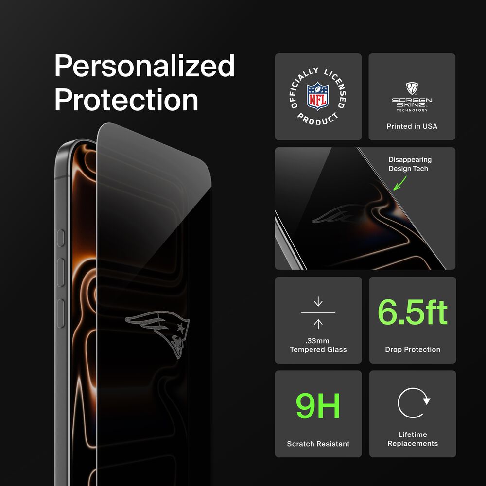New England Patriots Custom Glass Screen Protector, , hi-res