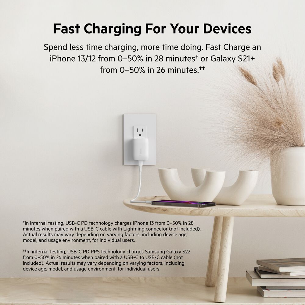 USB-C Wall Charger 20W + USB-C Cable with Lightning Connector, White, hi-res