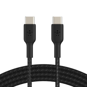 BOOST↑CHARGE™ gevlochten USB-C/USB-C-kabel (1 m, zwart)