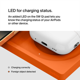 2-in-1 Wireless Charging Pad with Official MagSafe Charging 15W, Orange, hi-res