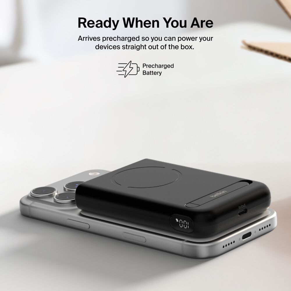 Power Bank 10K with Magnetic Ring, Black, hi-res