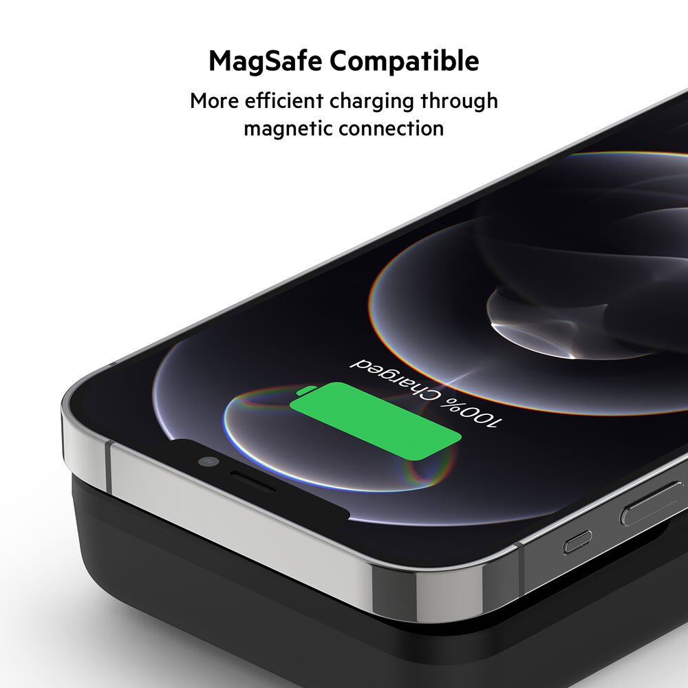 Magnetic Portable Wireless Charger 10K, Black, hi-res
