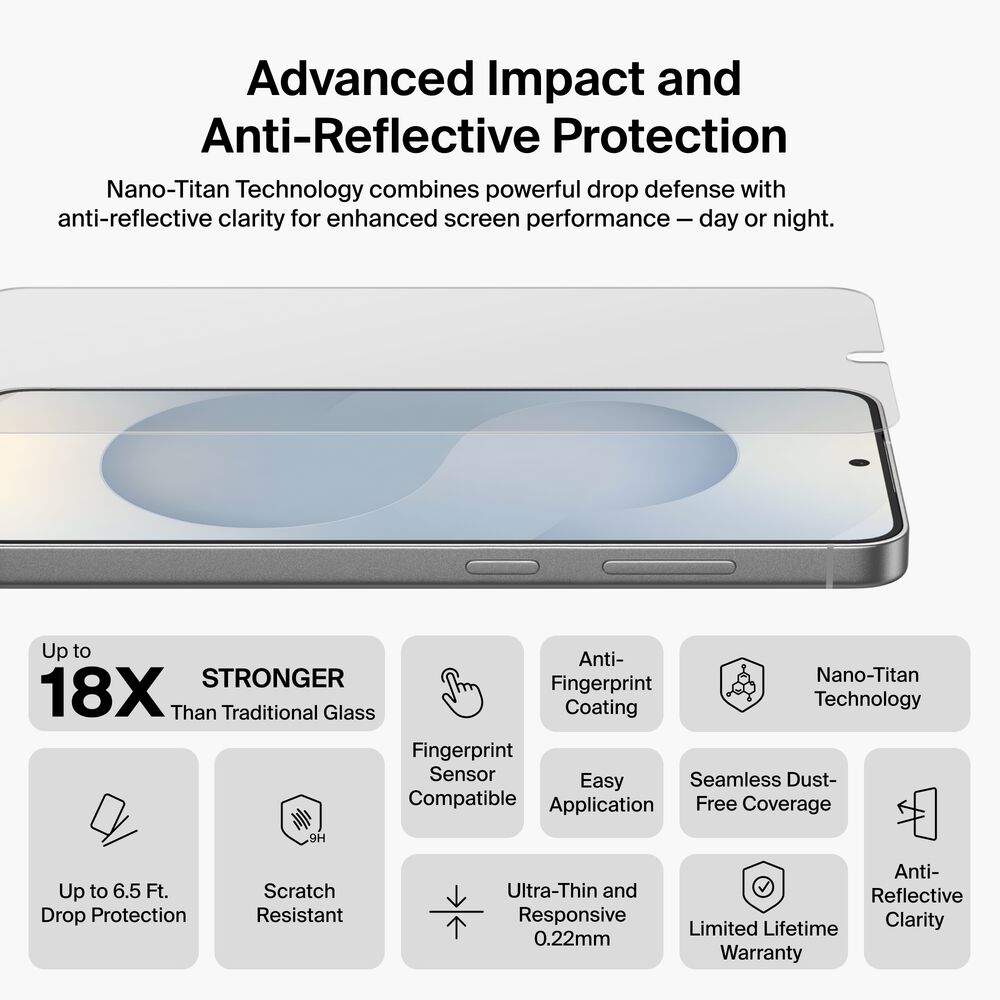 Titan SmartShield Anti-Reflective Screen Protector for Samsung Galaxy S26+, , hi-res