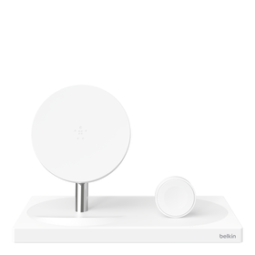 Wireless Charging Dock: Wireless Charging Pad + Apple Watch Dock (Certified Refurbished), White, hi-res