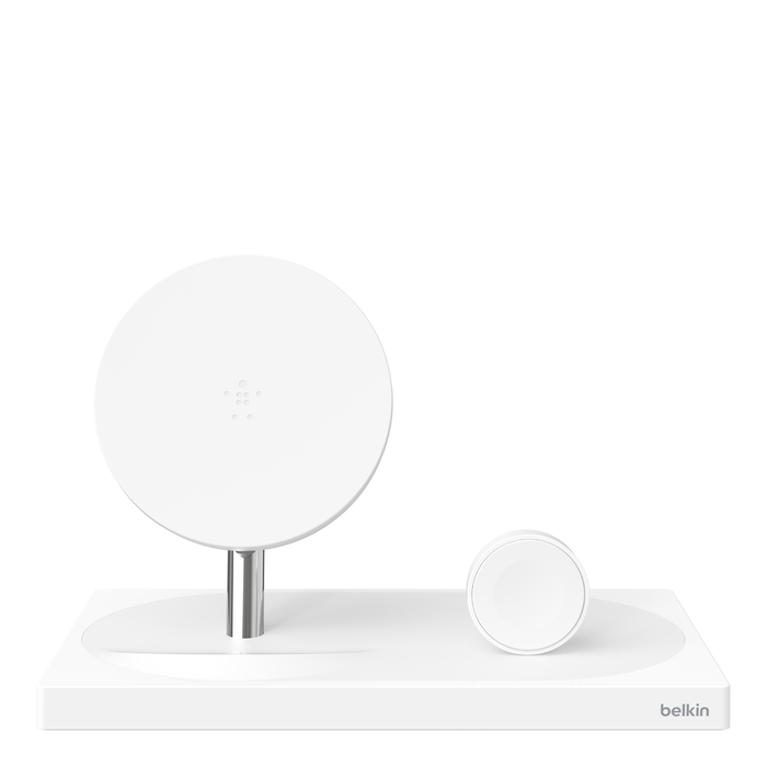 Wireless Charging Dock: Wireless Charging Pad + Apple Watch Dock (Certified Refurbished), White, hi-res