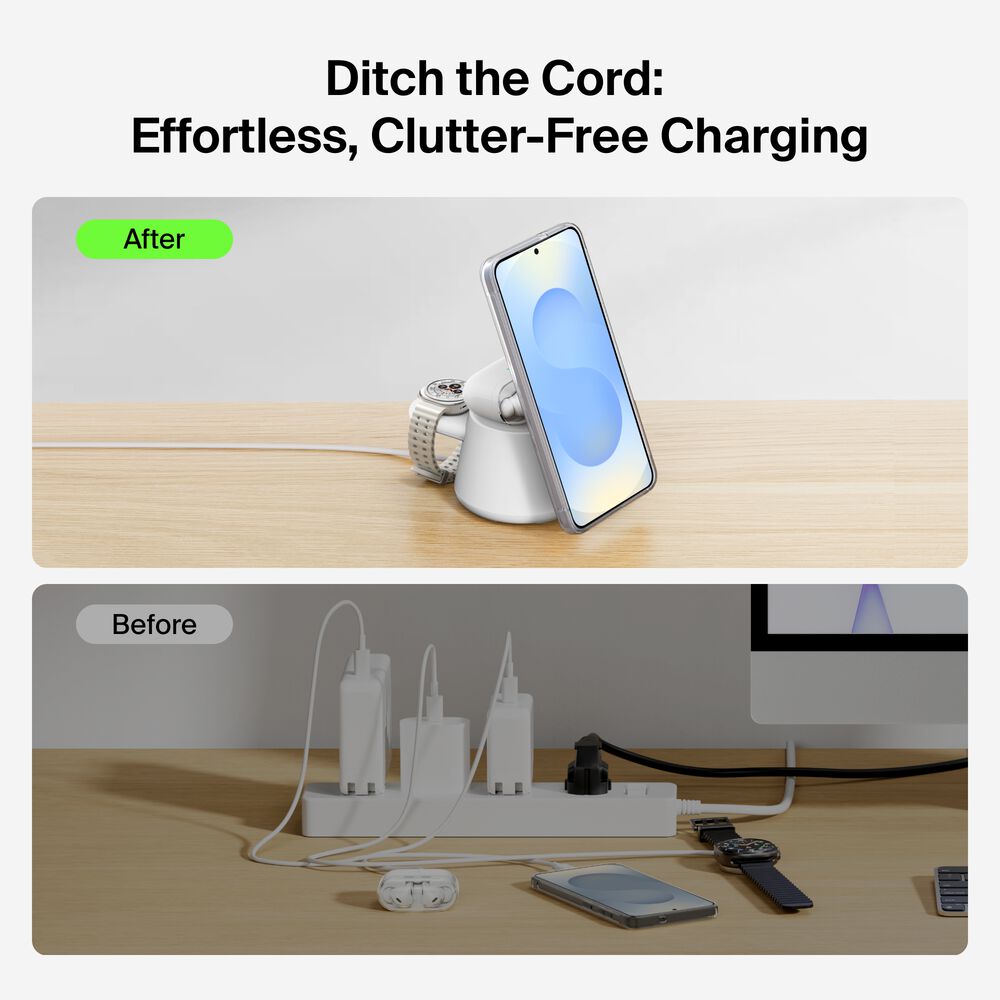 Modular Charging Dock with Qi2 25W, White, hi-res