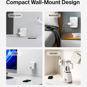 USB Wall Mount (10 Watts, Combined), White, hi-res