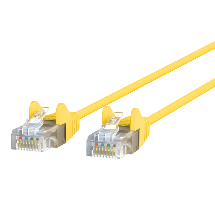 CAT6 Slim Gigabit Snagless UTP Ethernet Cable, Yellow, hi-res