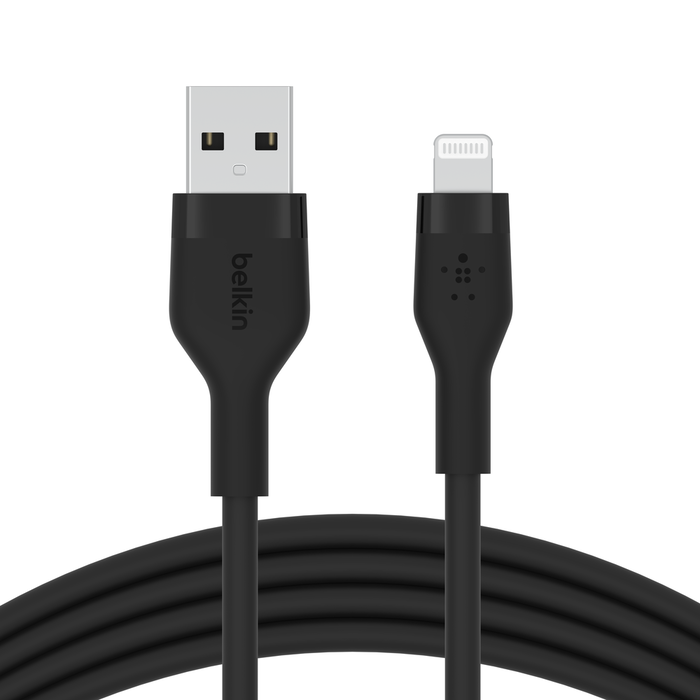 USB-A Cable with Lightning Connector, Black, hi-res