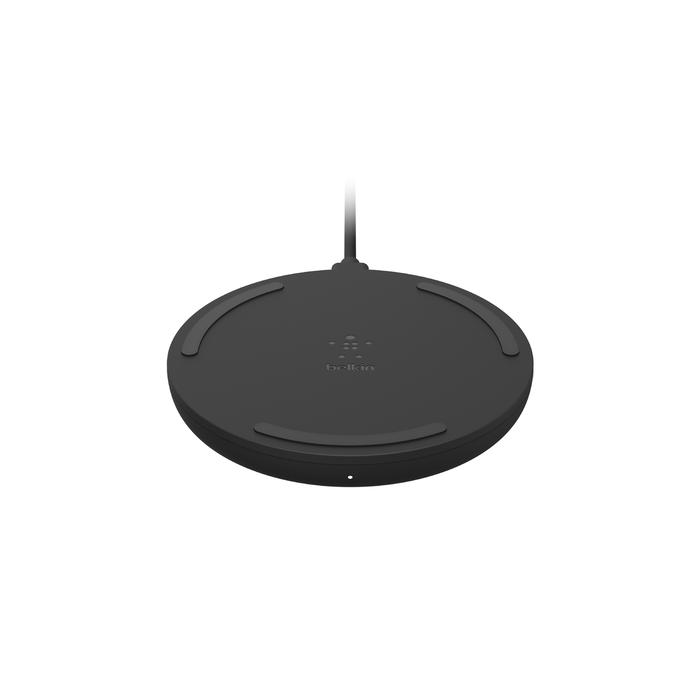 15W Wireless Charging Pad + 24W Wall Charger, Black, hi-res