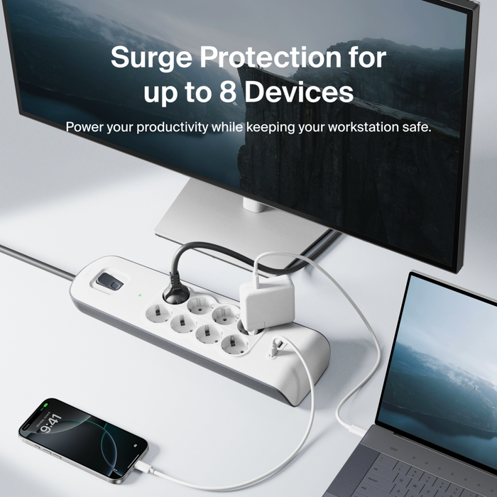 ORICO 8-fach Steckdosenleiste Mit 5 USB-Anschlüssen – Schwarz ORICO 8-fach Steckdosenleiste Mit 5 USB-Anschlüssen – Schwarz