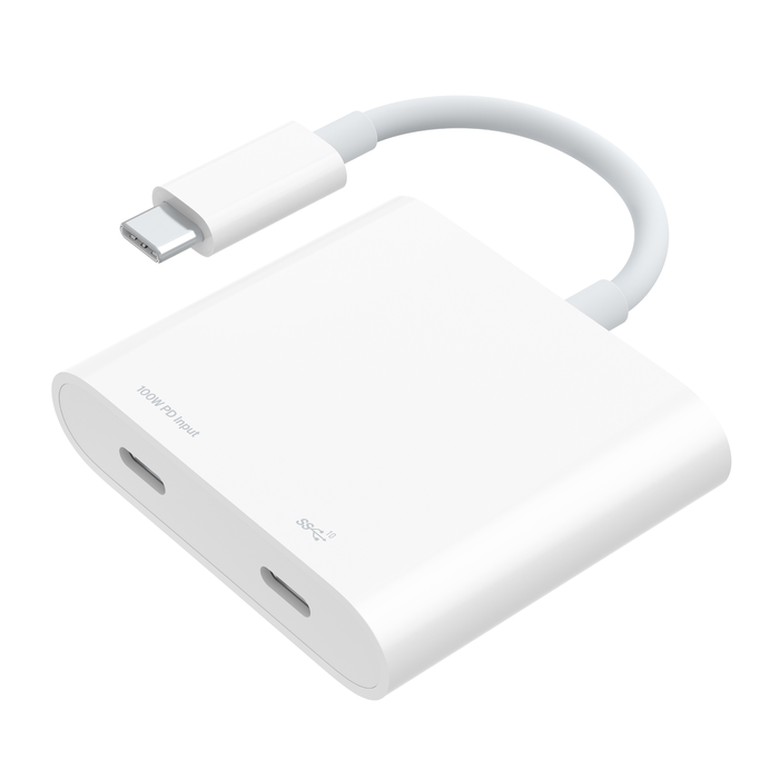 USB-C 데이터 + 충전기 어댑터, 하얀색, hi-res