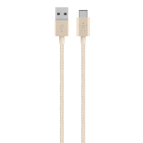 MIXIT↑™ Metallic USB-C to USB-A Charge Cable, Gold, hi-res