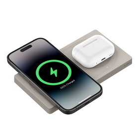 2-in-1 Wireless Charging Pad with Official MagSafe Charging 15W, Sand, hi-res
