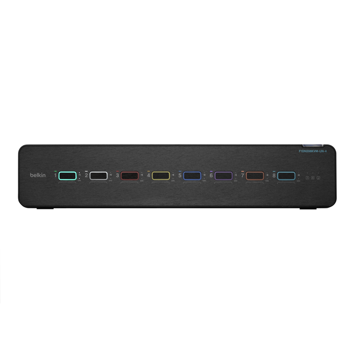 Universal 2nd Gen Secure KVM Switch, 8-Port Dual Head w/ CAC, Black, hi-res