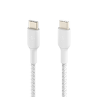 gevlochten USB-C/USB-C-kabel (1 m, wit), Wit, hi-res