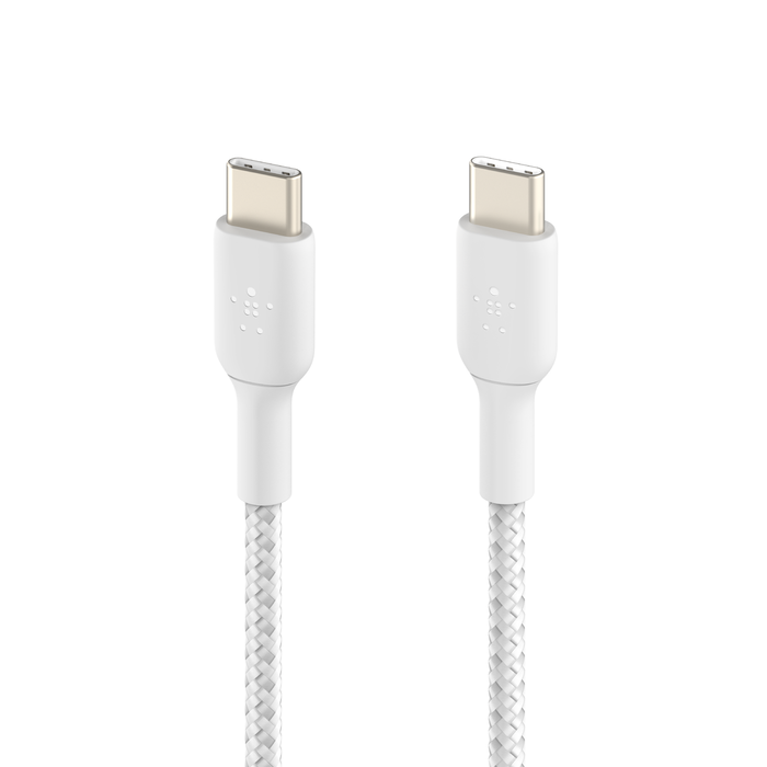 gevlochten USB-C/USB-C-kabel (1 m, wit), Wit, hi-res