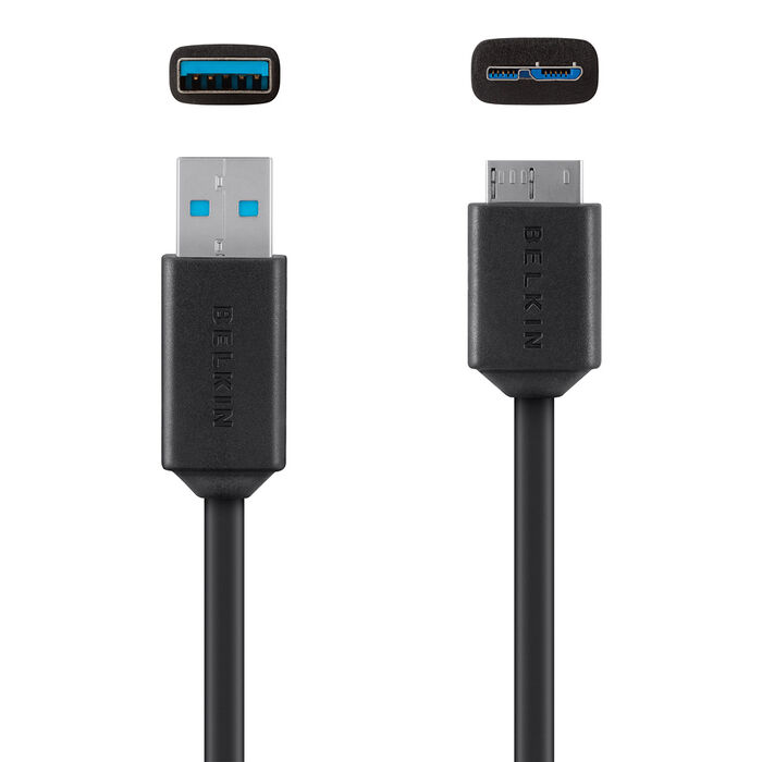Micro-B to USB 3.0 Cable, Black, hi-res
