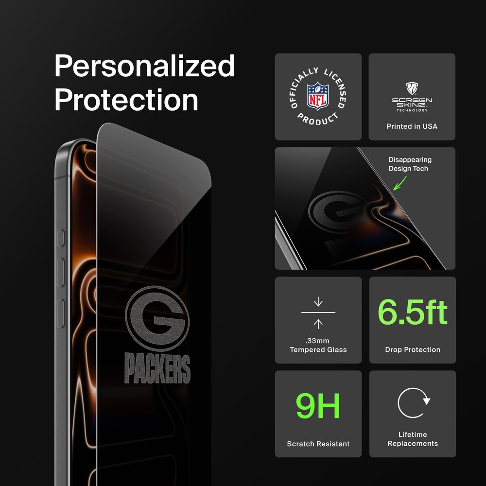 Green Bay Custom Glass Screen Protector, , hi-res