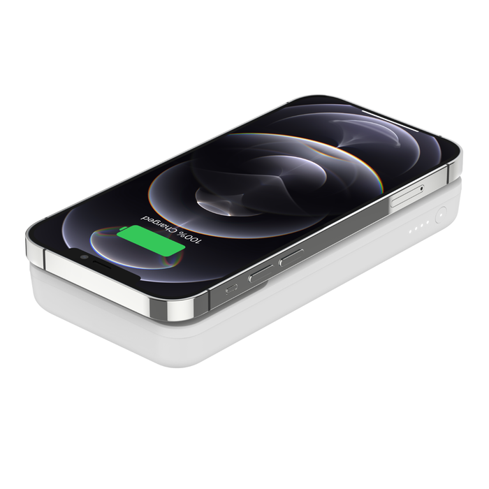 Magnetic Portable Wireless Charger 10K, White, hi-res