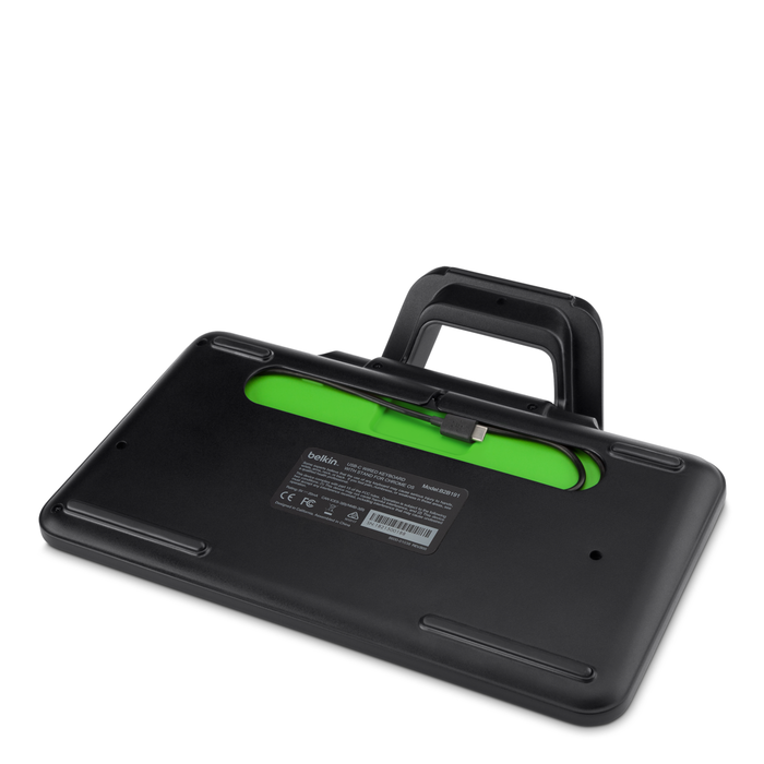 Wired Tablet Keyboard with Stand with USB-C Connector, Black, hi-res