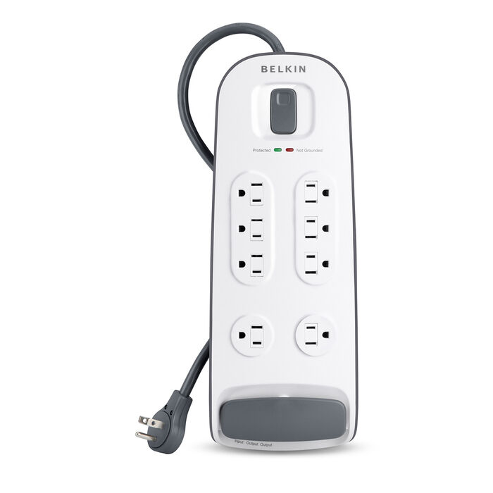 8-outlet Surge Protector with 6 ft Power Cord with Telephone Protection, , hi-res