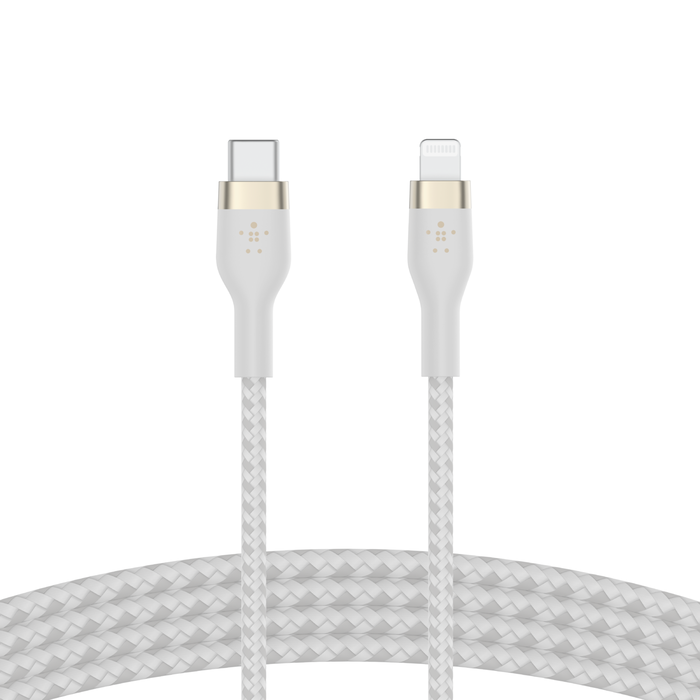 Belkin BOOST CHARGE Silicone cable USB-C to Lightning - 3M - White