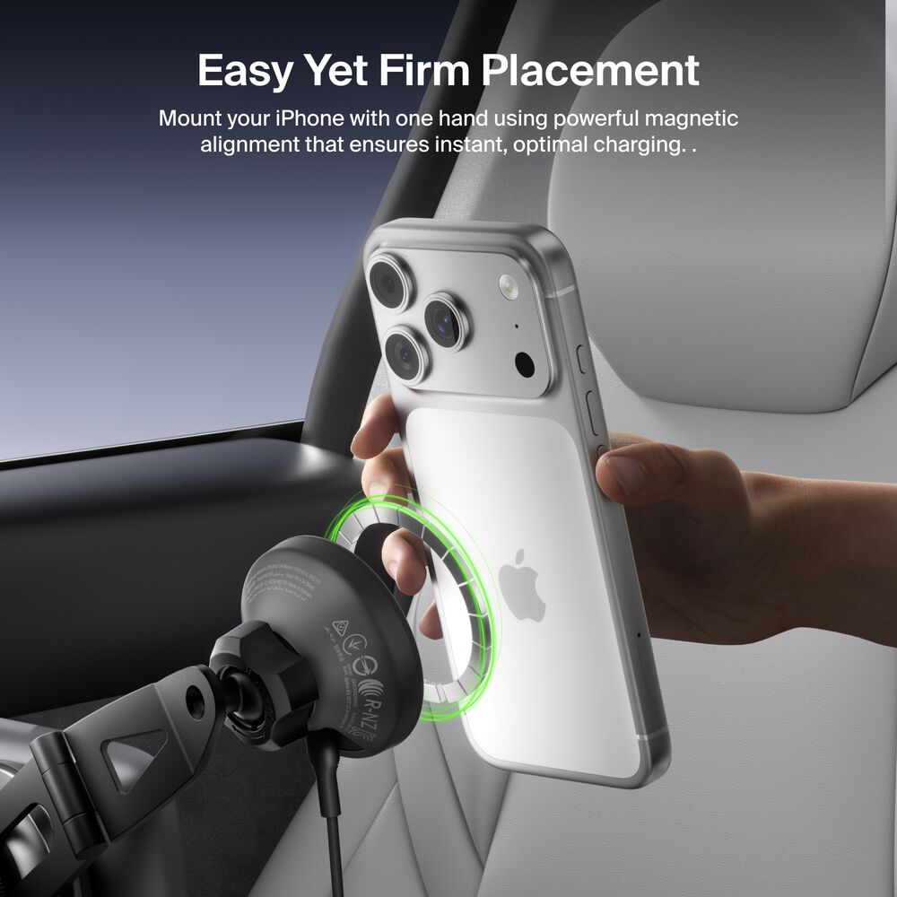 Magnetic Wireless Charging EV Mount, Black, hi-res