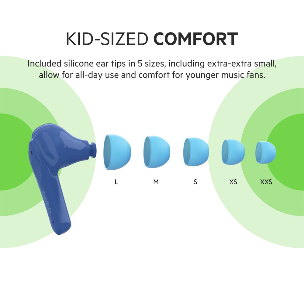 Wireless Earbuds for Kids, Blue, hi-res