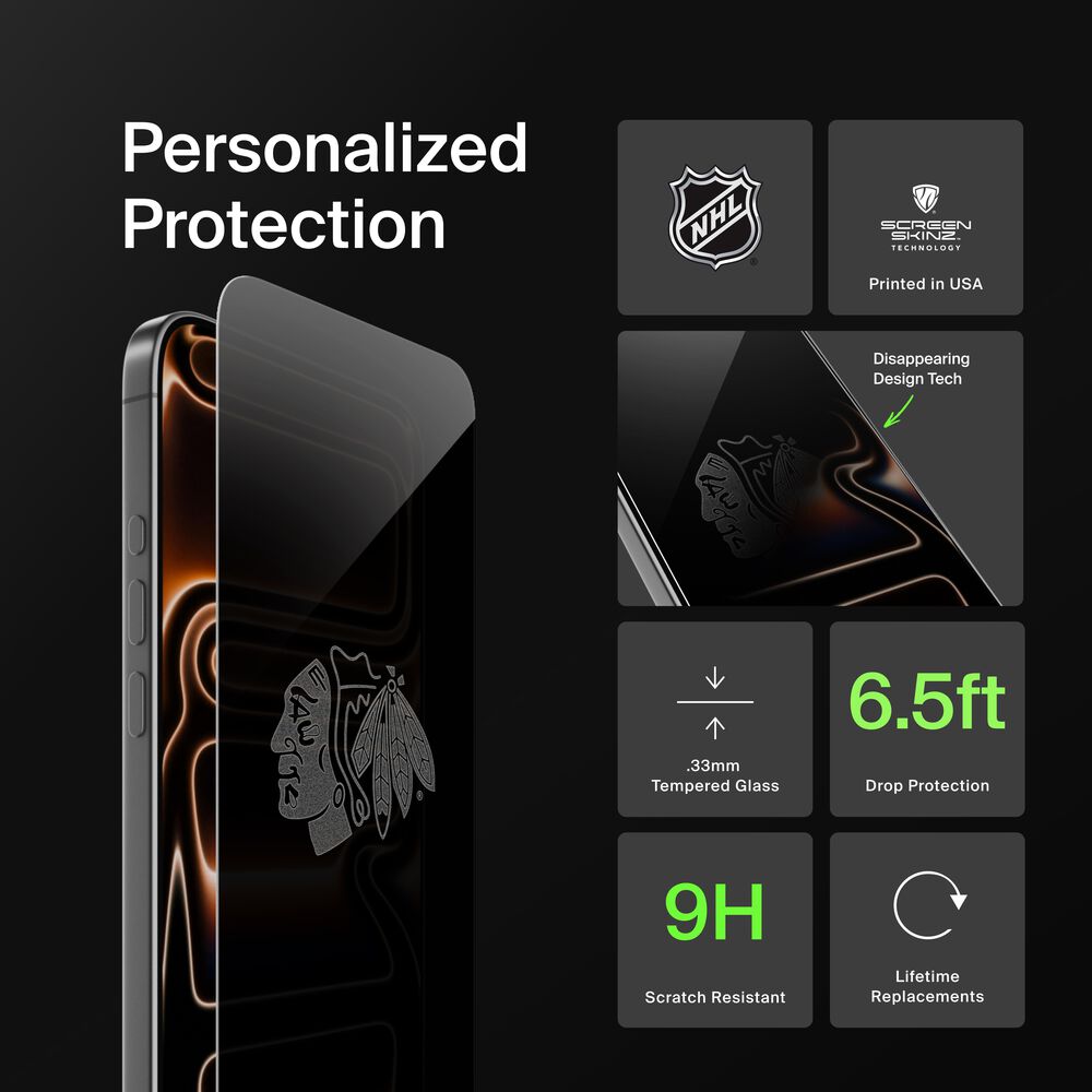 Chicago Blackhawks Custom Glass Screen Protector, , hi-res