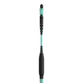 MTP to LC Fiber Optic Cable, 40GB Aqua Multimode MTP/8x LC, 50/125, OM3, Plenum, Aqua, hi-res