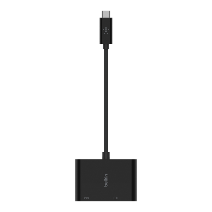 USB-C to VGA + Charge Adapter, Black, hi-res