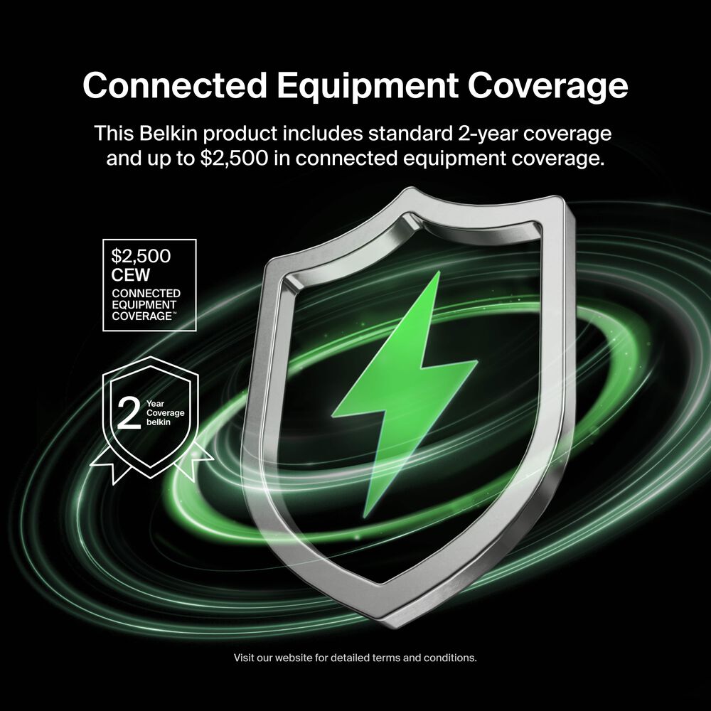 2-Outlet Charging Station with USB Ports and USB-C Cable 70W, Black, hi-res