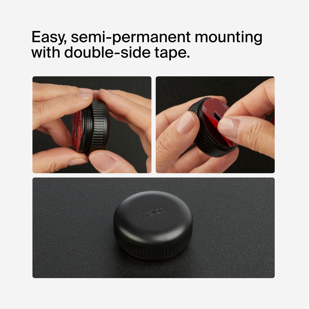 Waterproof Secure Holder with Adhesive for AirTag, Black, hi-res