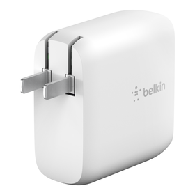 BOOST↑CHARGE™ 63 瓦双 USB-C 口 PD GaN 壁式充电器, 白色的, hi-res