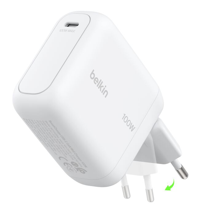 Belkin BoostCharge 100W USB-C GaN Charger in white