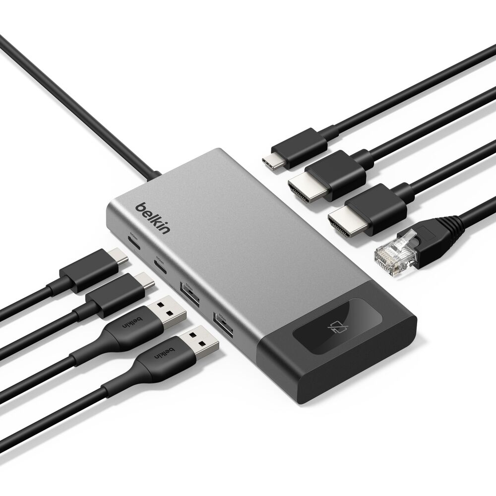 8-Port Dual Display USB-C Hub, Black, hi-res