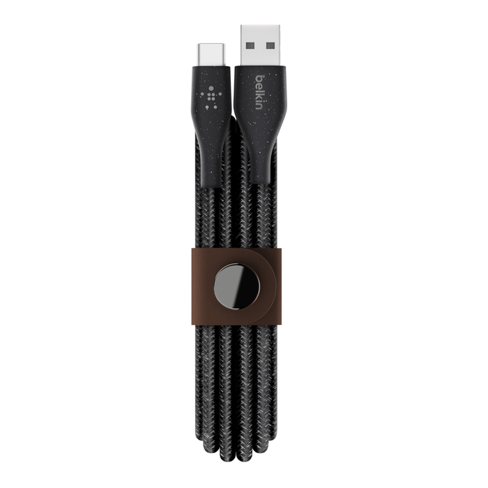 Plus USB-C to USB-A Cable with Strap, Black, hi-res