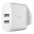 Dual USB-A Wall Charger 24W  + USB-A to USB-C cable, White, hi-res